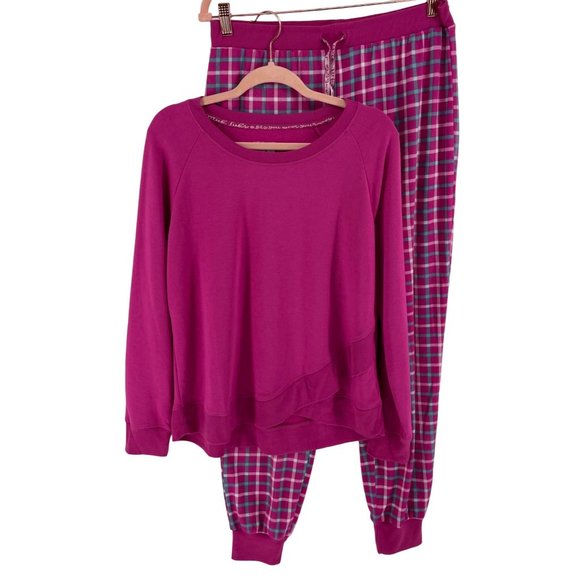 Muk Luks Other - NWOT Muk Luks Women's Size Large Fuchsia Long-Sleeved Top & Plaid Pants …